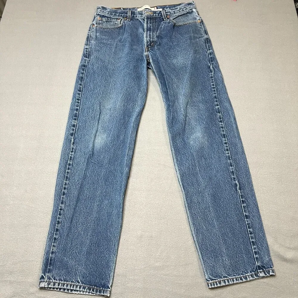 Levi's 550 Jeans Men 34x34 Blue Denim Light Wash Straight Leg Casual Relaxed-Fit